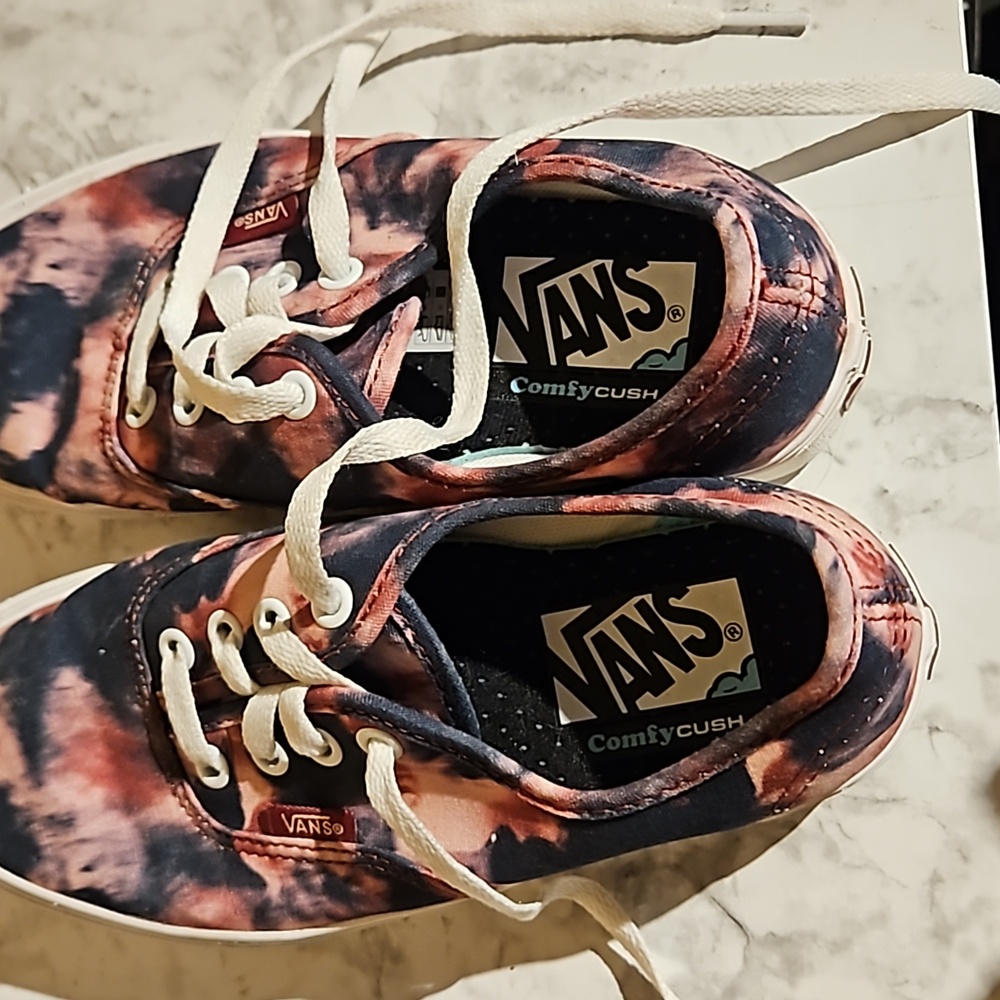 Vans Comfycush Authentic Grunge Wash Tie Dye Classic Skate Shoes Size 5 womens - Picture 6 of 6